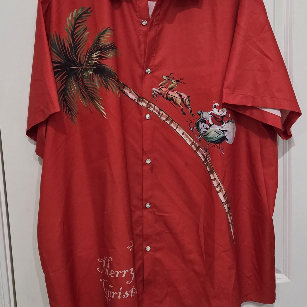 Festive Red Men's Button Down Shirt